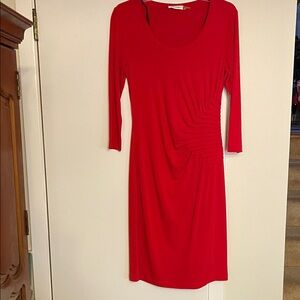 Calvin Klein Vibrant Red Long Sleeve Dress